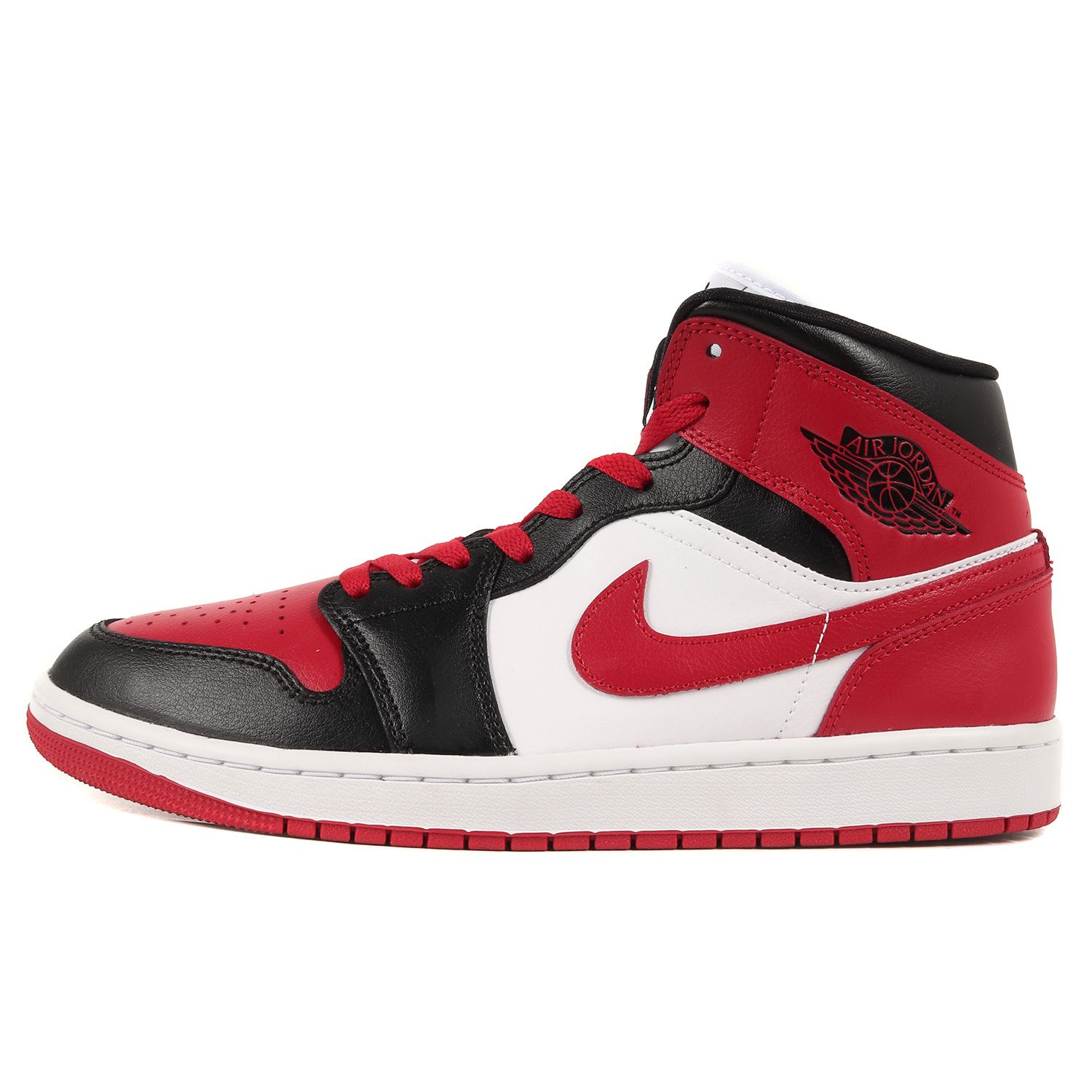 美品 NIKE WMNS AIR JORDAN 1 MID BRED TOE BQ6472-079 ブラック 
