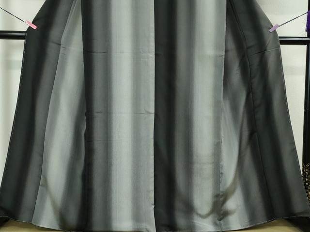 平和屋本店□極上 本塩沢 やまだ織 水沢みどり 間道 黒地 証紙付き