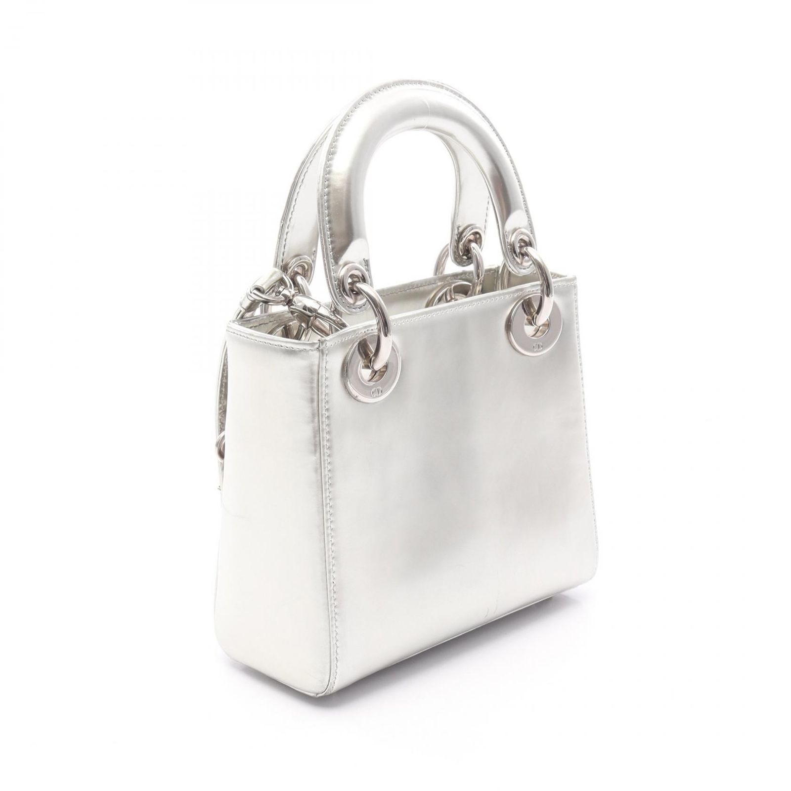 最終値下げ Dior レディディオールシルバーハンドバッグショルダートート シルバー（銀色）系 Dior LADY DIOR(ディオール レディ