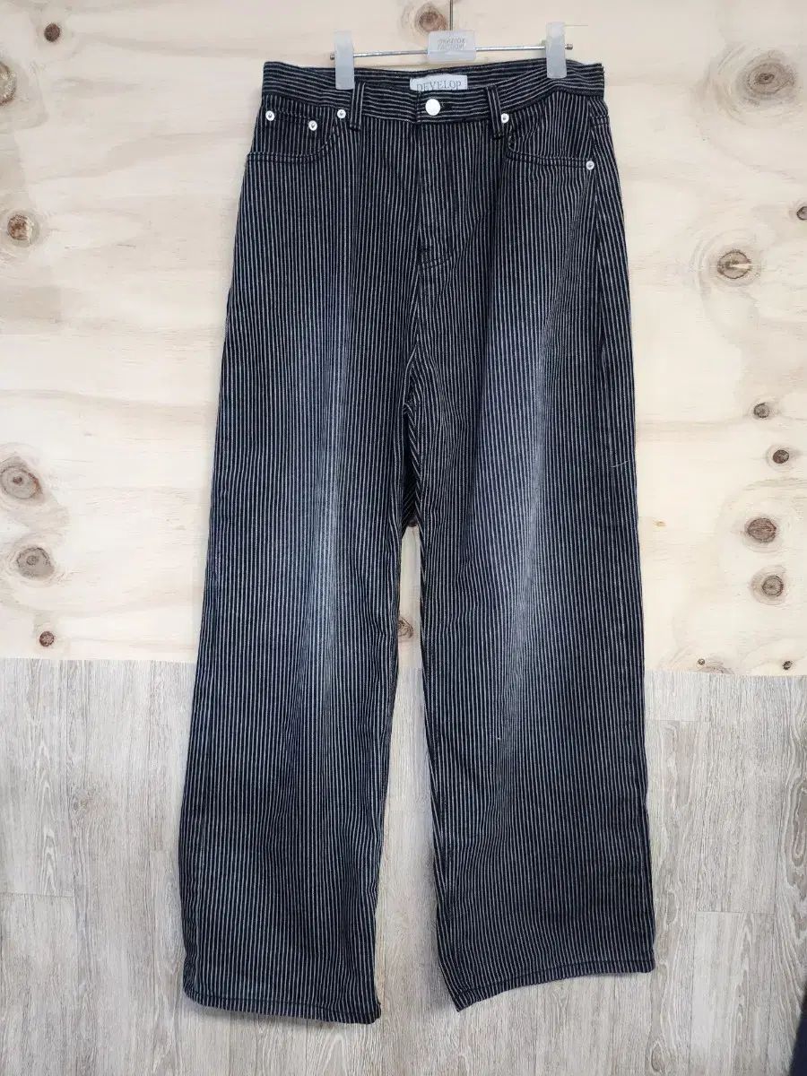 193) ディベルロップ DEVELOP ストライプ ワイド デニム パンツ