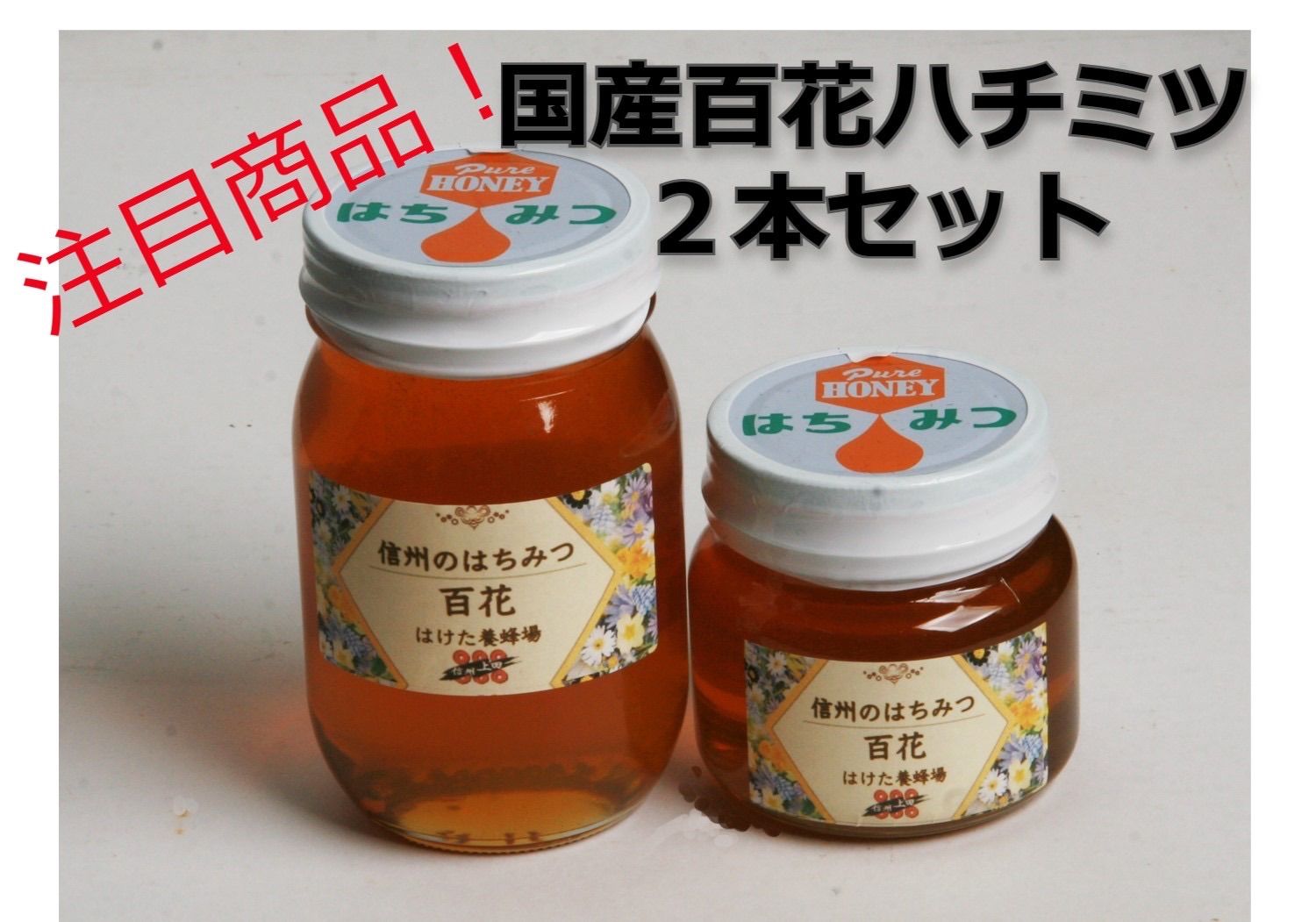 生産者直送】ハチミツ 蜂蜜 長野県産 非加熱 国産生はちみつ 百花 300g