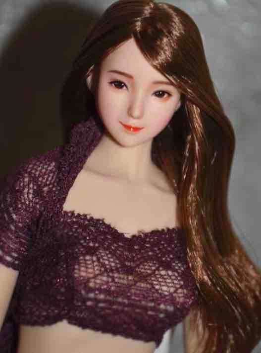 1/6スケール 女性フィギュアヘッド 韓国系美人ヘッド 手彫り彫刻モデル 