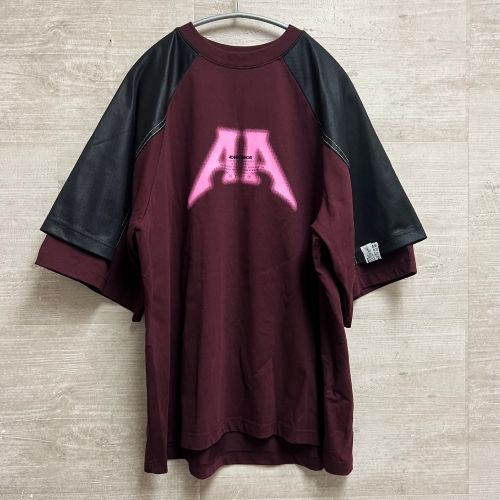 ADER ERROR アーダーエラー 24SS Nolc logo raglan T-shirt Tシャツ ワインレッド sizeM 【中目黒B09】