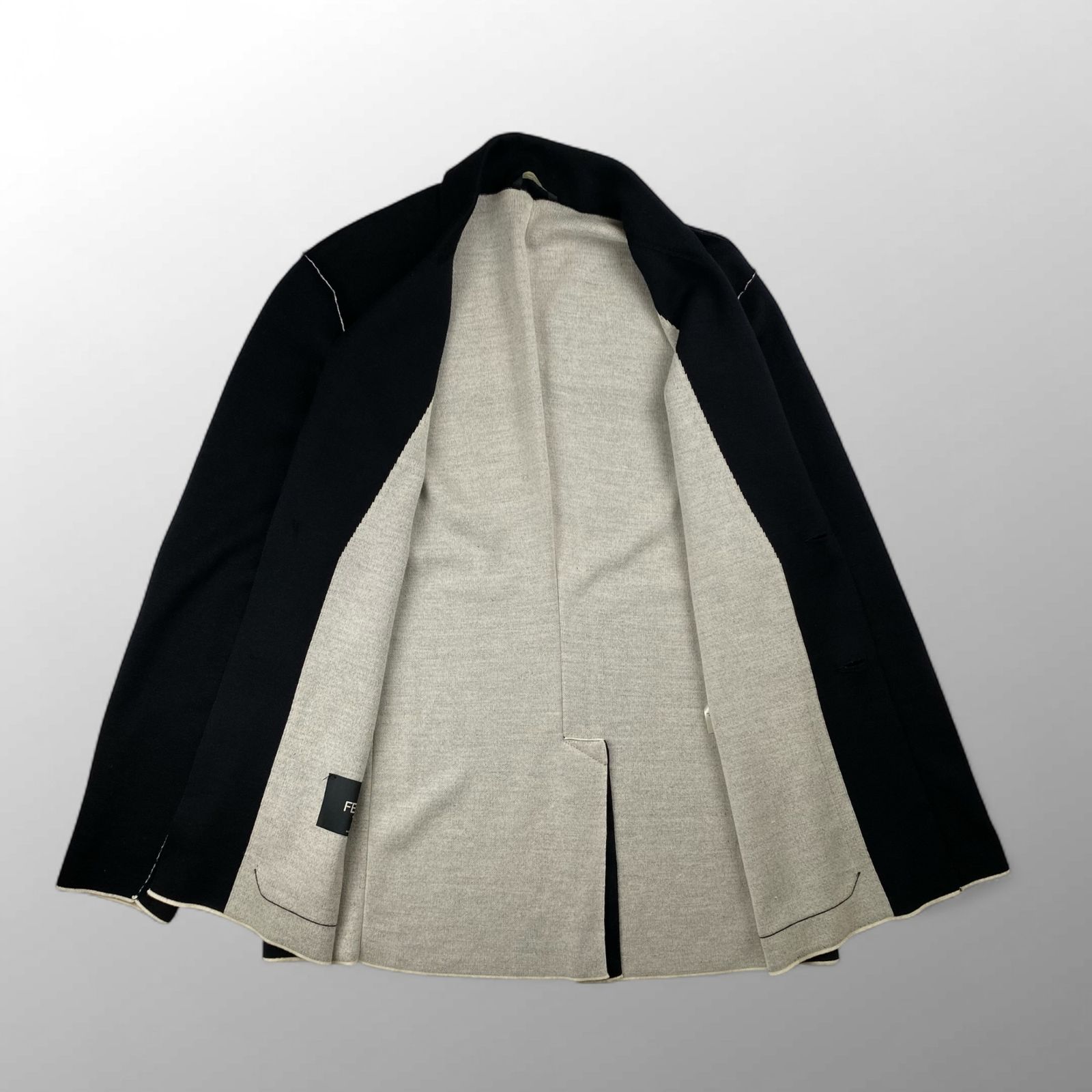 FENDI ジャケット FENDI フェンディ / ニット バイカラー ジャガード ジャケット