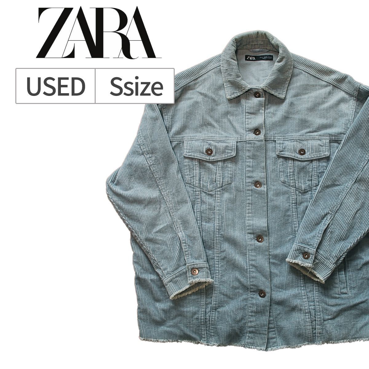 ZARA (ザラ) コーデュロイ ジャケット ブルー Sサイズ - メルカリ