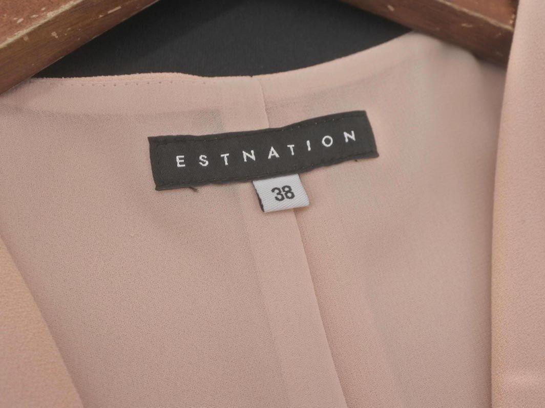 ESTNATION エストネーション ノースリーブ カシュクール ワンピース size38/ピンクベージュ ■◆ レディース