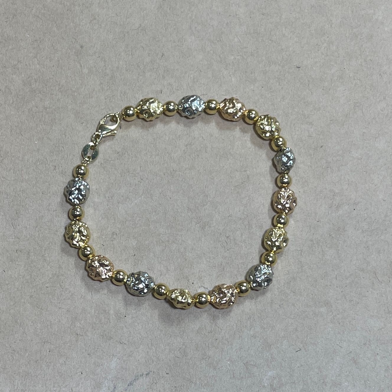 イタリア製 750刻印 18金ブレスレット 傷あり ☆ 750K刻印 18金 ゴールドブレスレット 3色 ストーン ロック