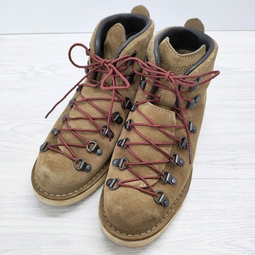 Danner マウンテンライト トレッキングブーツ スウェード レザー 革 US8 ゴアテックス ヴィブラムソール 45500X ブーツ 黄土色 メンズ ダナー【中古】4-1205T