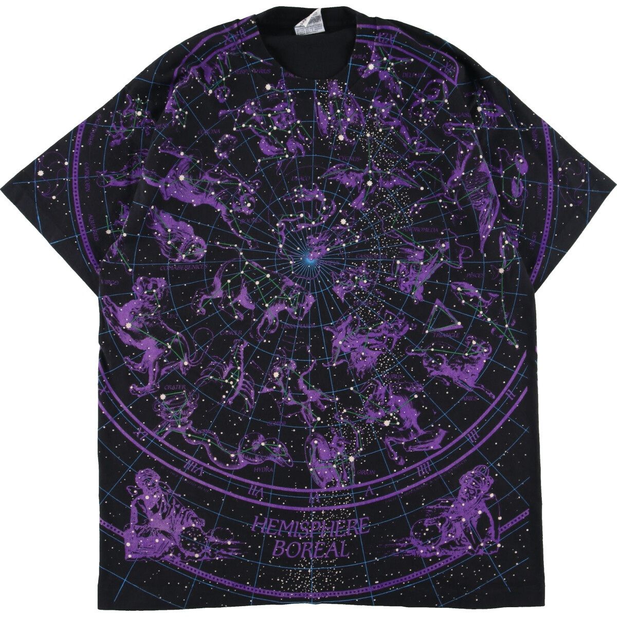 古着 90年代 リキッドブルー LIQUID BLUE 総柄 星座柄 プリントTシャツ  