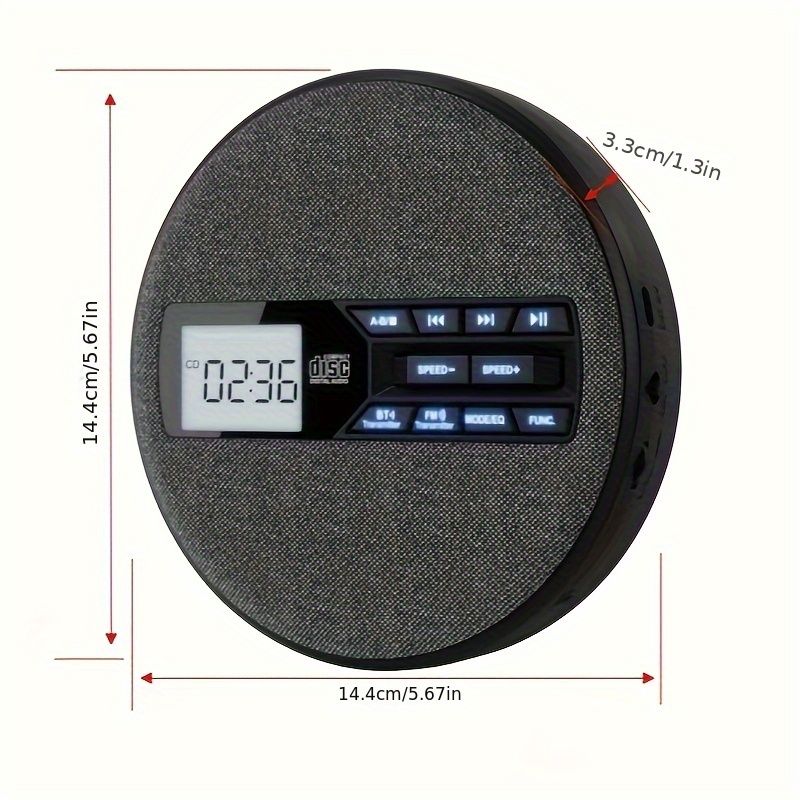 FMラジオ付きポータブルワイヤレススピーカー デュアルステレオサウンド USB＆MP3プレーヤー 再生速度調整 ア ビートリプレイ 充電式バッテリー Type-C充電 イヤホン＆キャリングバッグ付属