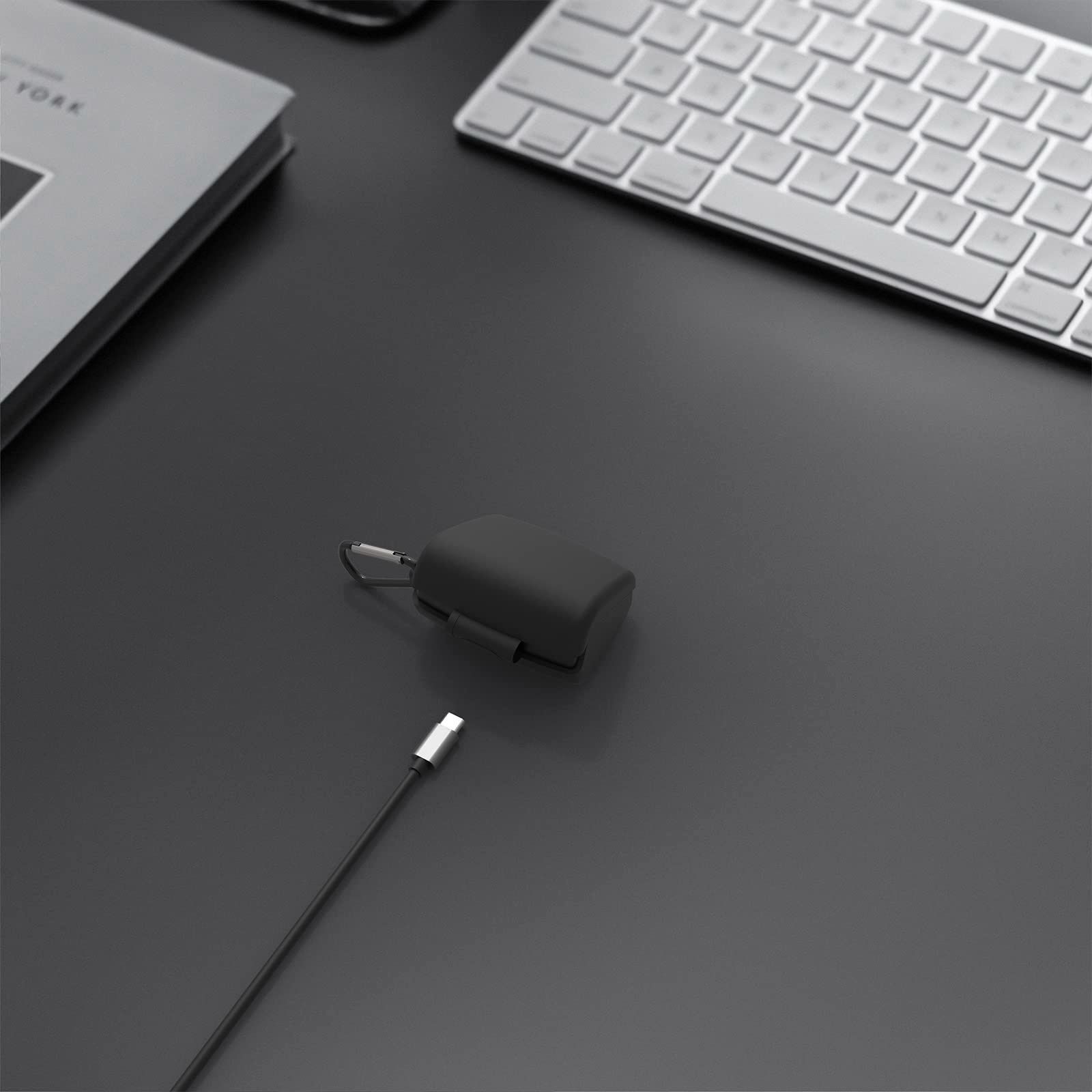 カバー オーディオテクニカ キーチェーン　フック付き 充電ケース Amazon | Audio Technica ATH-TWX9MK2/ATH-TWX9 用 ケース