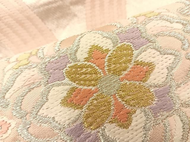 平和屋着物◎六通柄袋帯 唐織 立涌花文 金銀糸 正絹 逸品