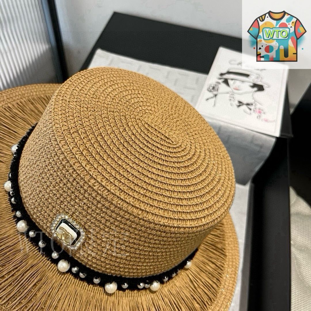 今日特価】Chanel New 平頂 ストローハット-2 - メルカリ