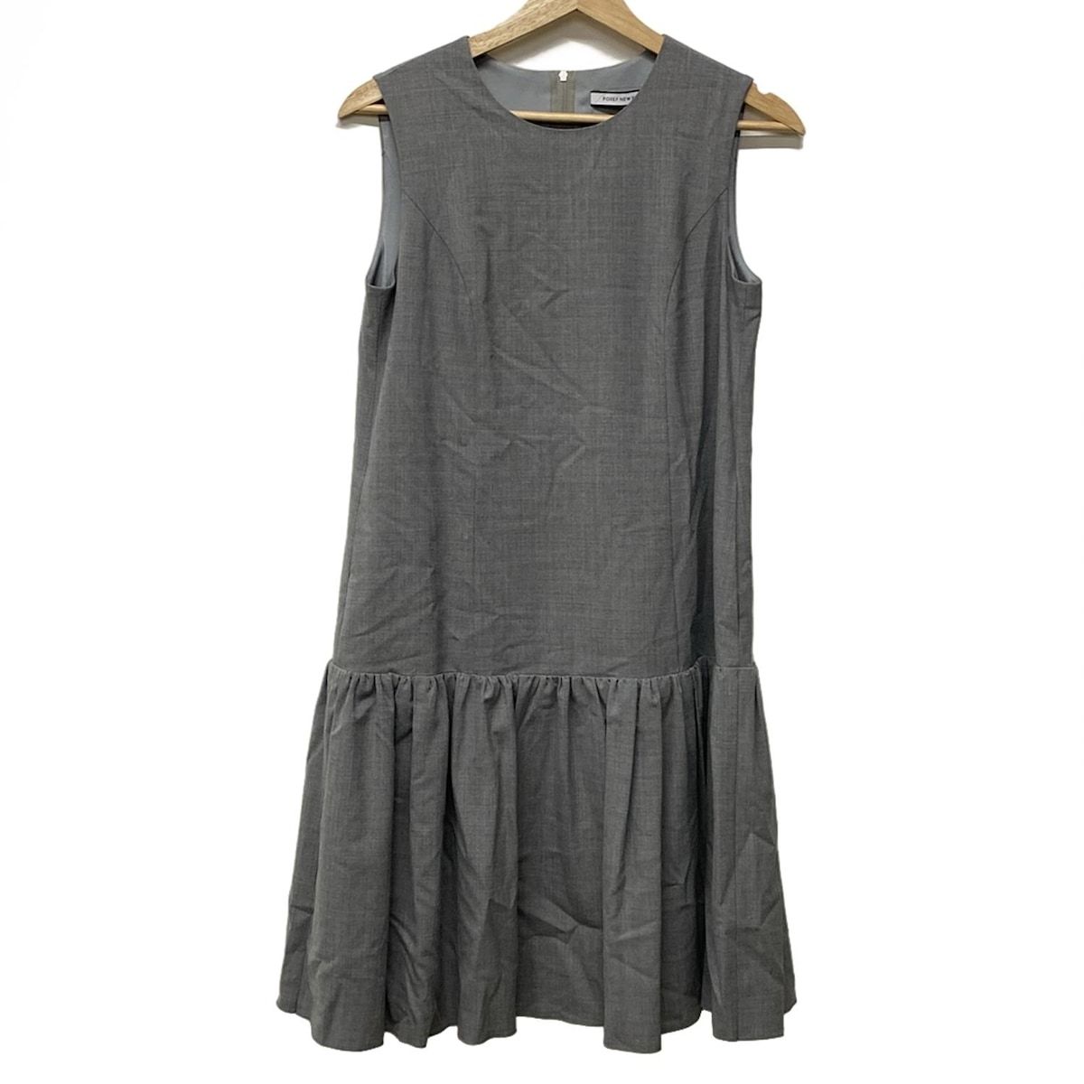 FOXEY NEW YORK フォクシーニューヨーク ワンピース サイズ38 M レディース - 38312 グレー クルーネック|ノースリーブ|ロング