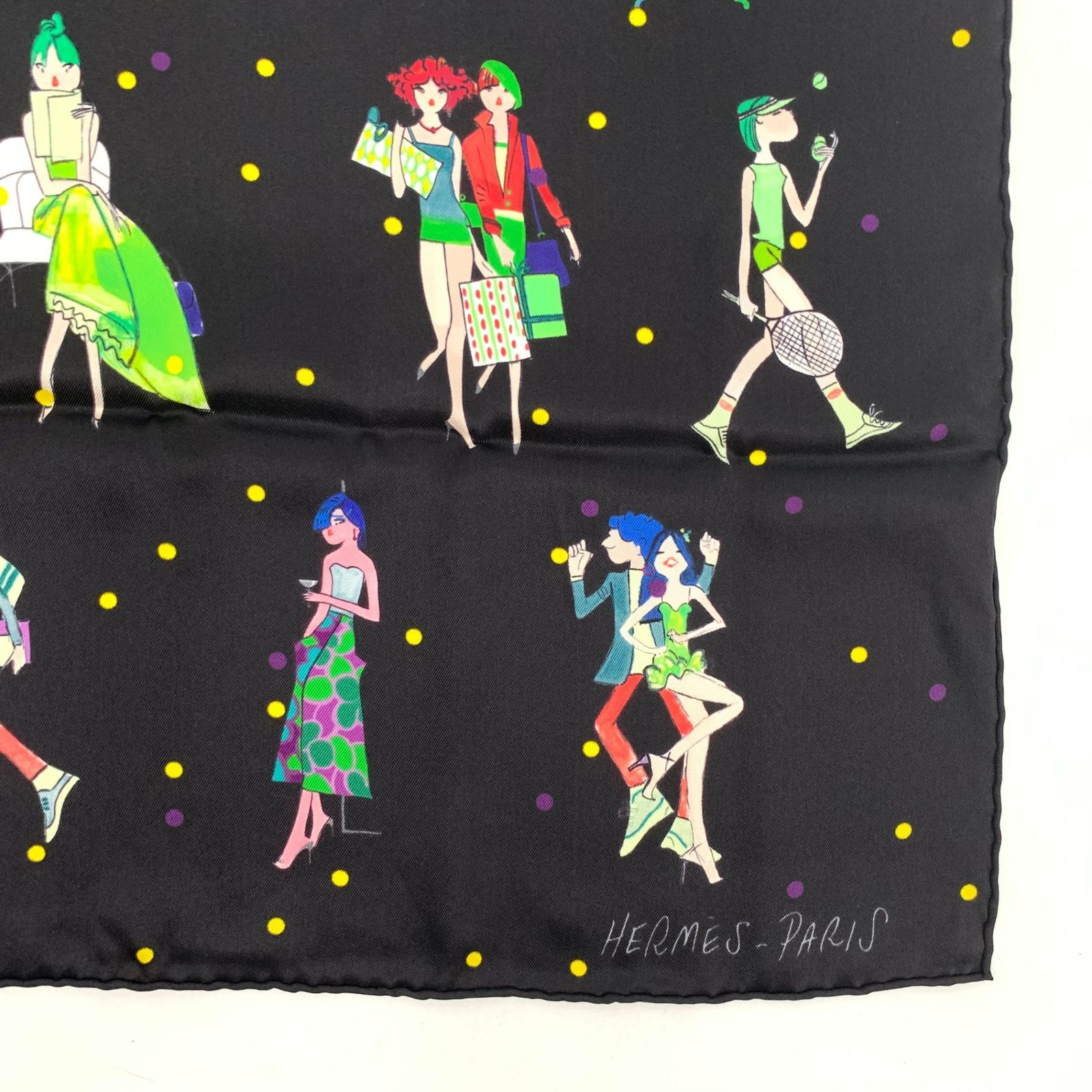 HERMES エルメス カレ70 LES PARISIENNES DE KIRAZ パリジェンヌ