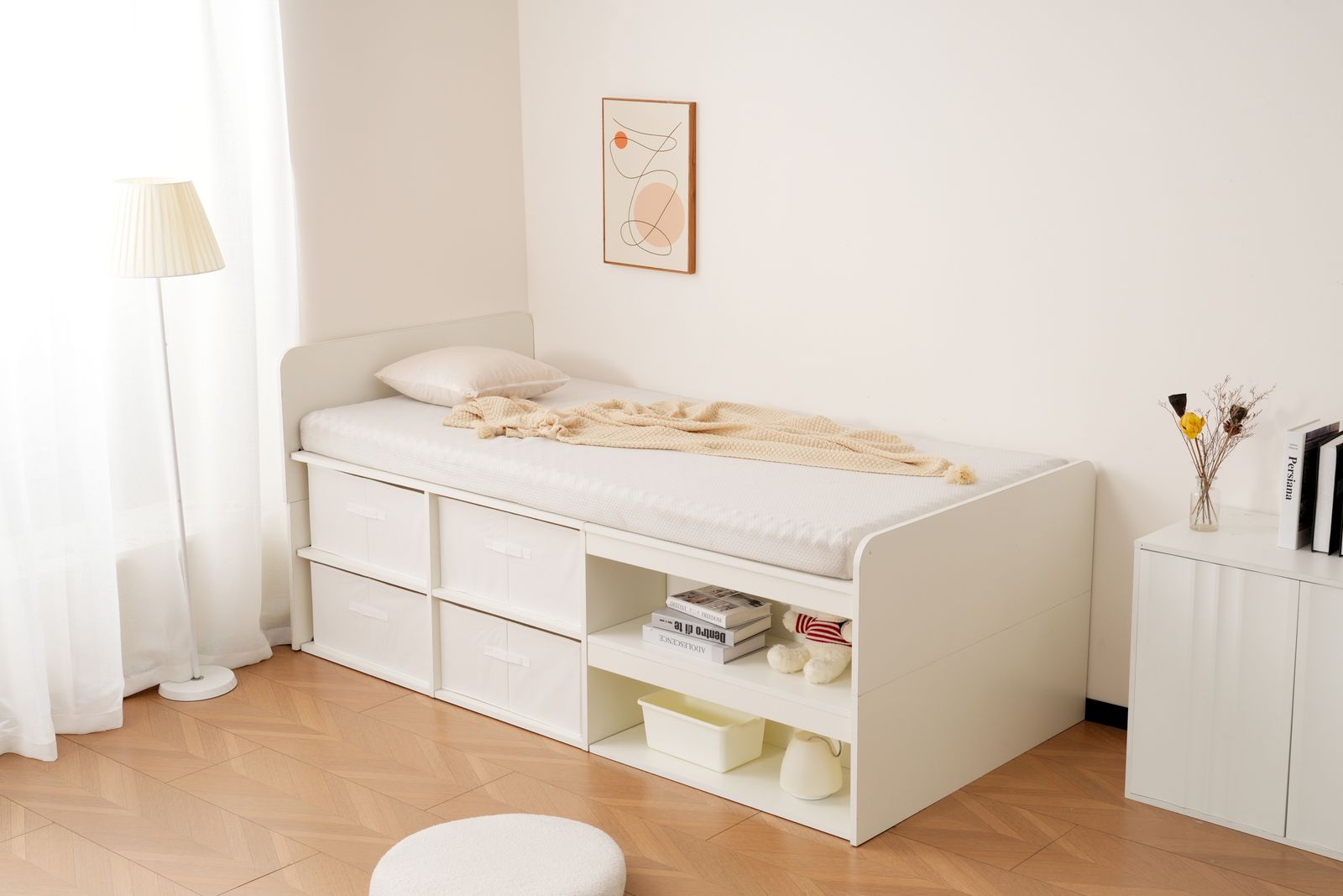 収納ボックス付き 木製