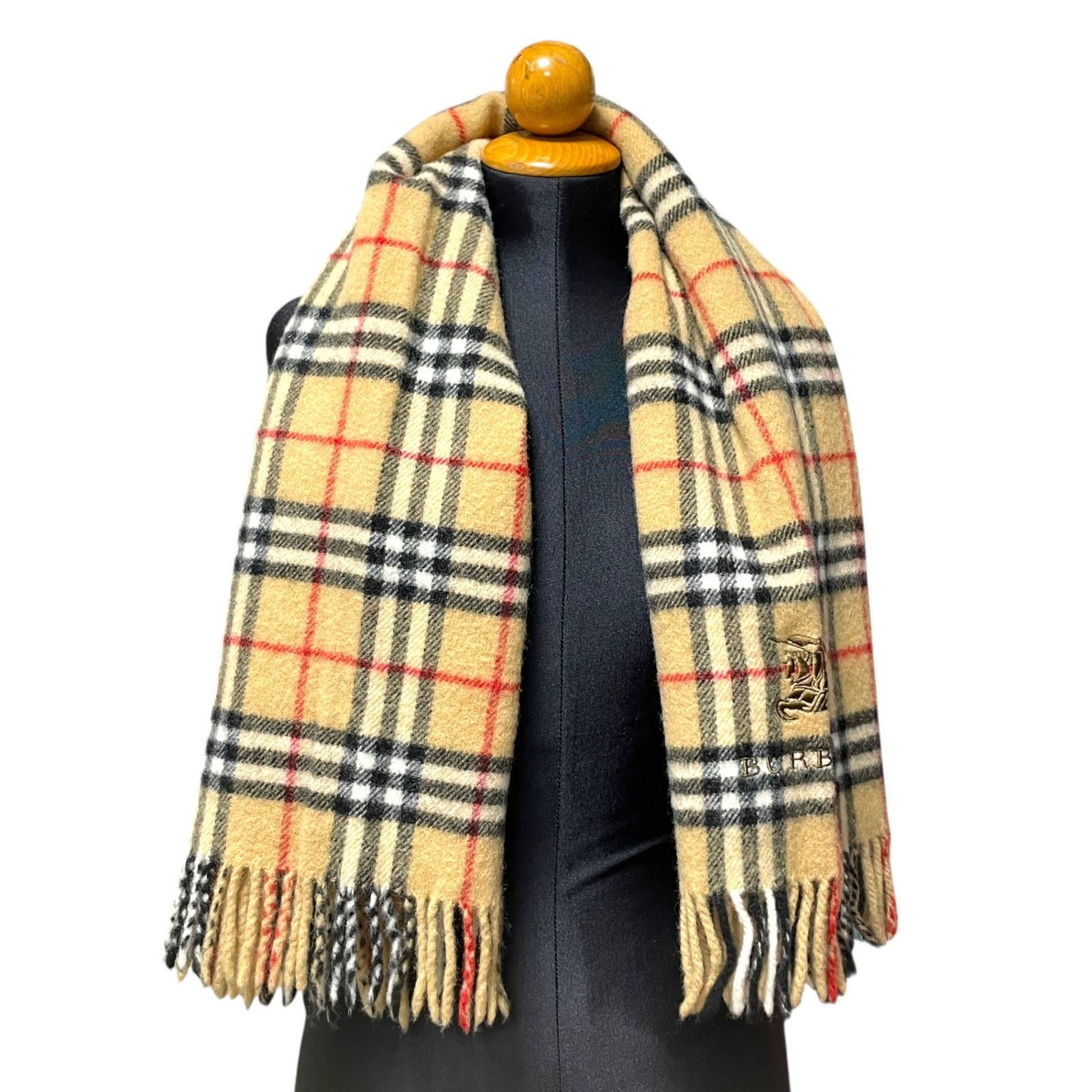 バーバリー　マフラー・ショール・ストール・ノヴァチェック柄・C-TK83 ◇中古品◇バーバリー Burberry ウール ストール マフラー
