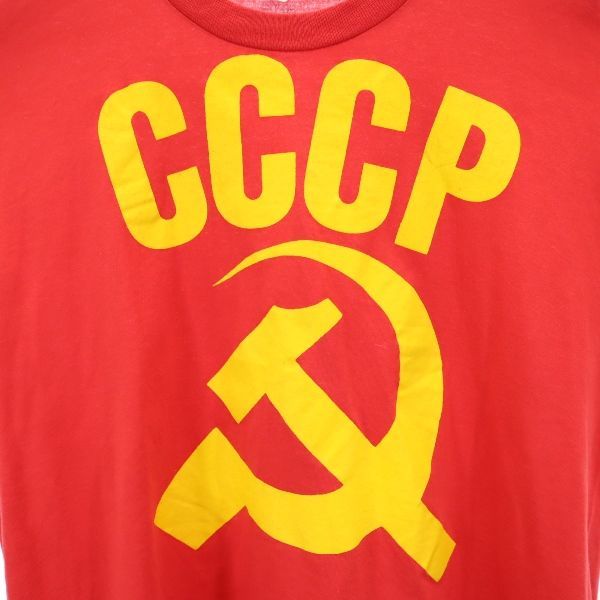 スクリーンスターズ 70s 80s CCCP プリント 半袖 Tシャツ L 赤 SCREEN ...