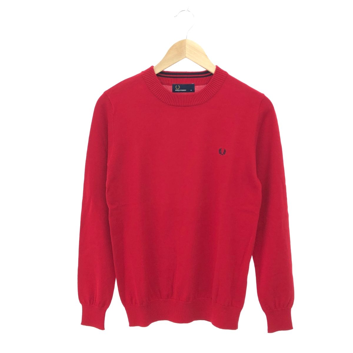 良好 FRED PERRY フレッドペリー ニット サイズ:10 F7163 レッド コットン レディース クルーネックニット  240001107228 - メルカリ