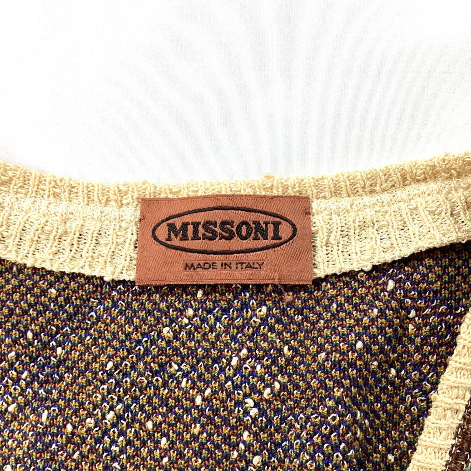 ★a ミッソーニ ベスト 総柄 ボーダー メッシュ リネン イタリア製 カラフル Border Knit — MATSUFUJI
