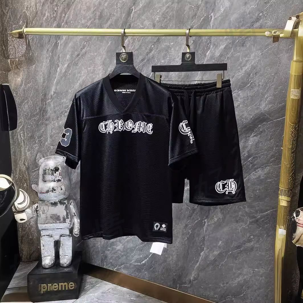 Chrome Hearts | クロムハーツ セットアップ 上下セット 2点セット 半袖 Ｔシャツ ショーツ ショットパンツ 上着 下着 ブラック  ブルー レッド 夏着 メッシュ生地 お洒落 並行輸入品 - メルカリ