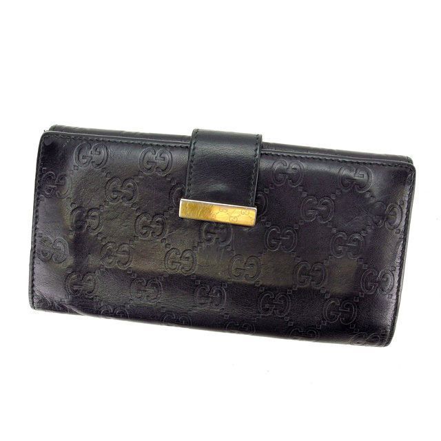 グッチ　GUCCI 長財布　グッチシマ　Wホック グッチ 長財布 Wホック グッチシマ ブラック×ゴールド GUCCI 長