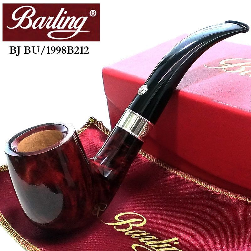 パイプ バーリング ベンジャミン 9mm 喫煙具 スターリングシルバー スムース仕上げ Barling 天然木 BENJAMIN BA BJ 1822 ライオン かっこいい タバコ 本体 メンズ 純銀 ブラウン おしゃれ ギフト プレゼント