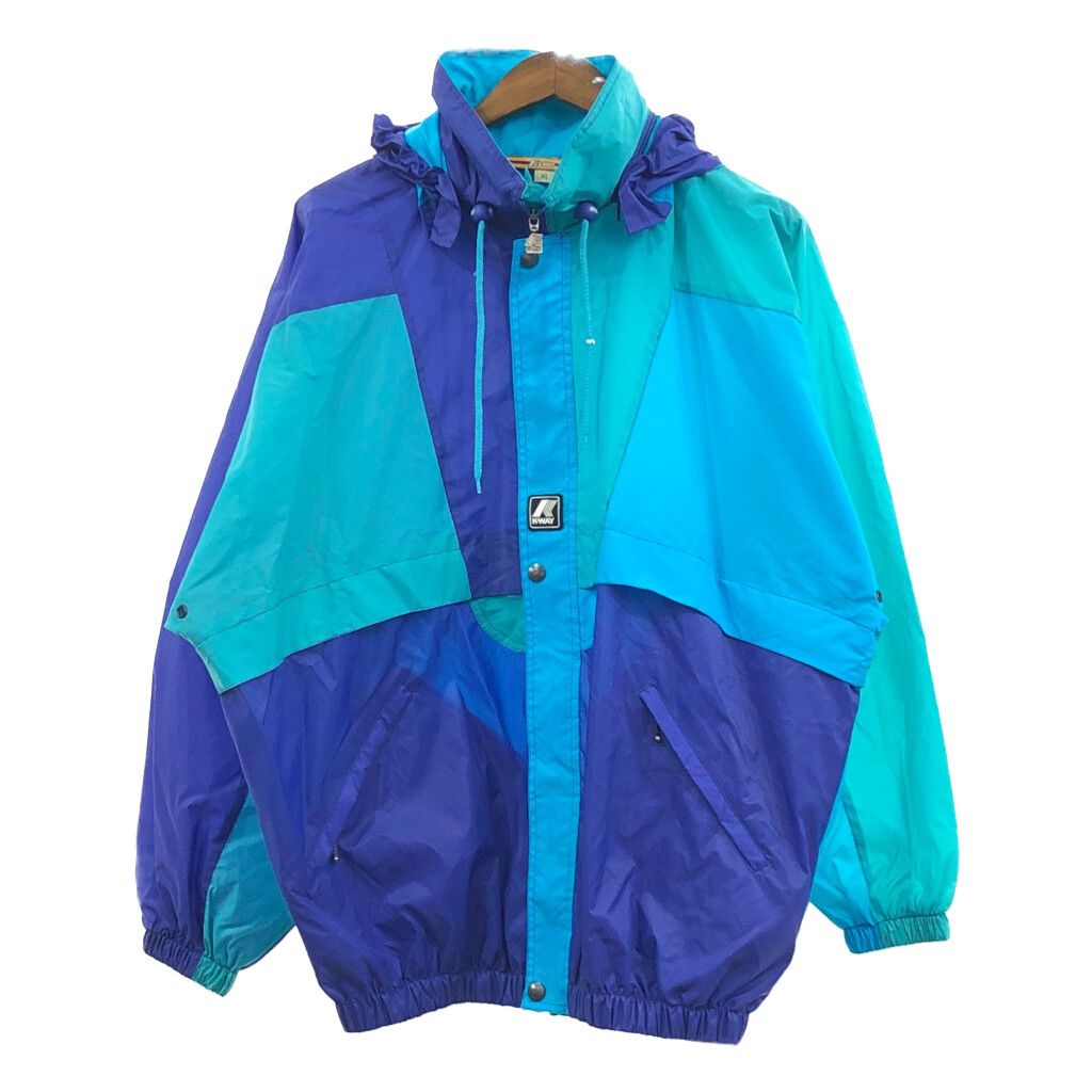 80年代 K-WAY ケーウェイ ナイロン パーカー ジャケット ライトブルー (メンズ XL) 中古 古着 Q4884