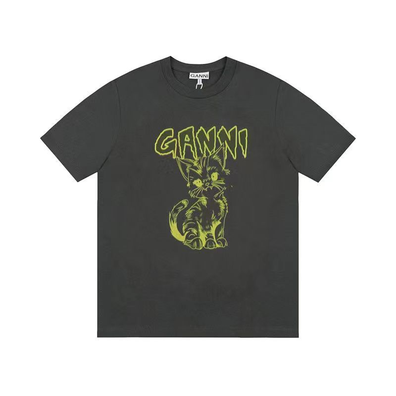 【新品未使用】 GANNI RELAXED CAT T-SHIRT Tシャツリラックスフィット（グレー) 男女兼用