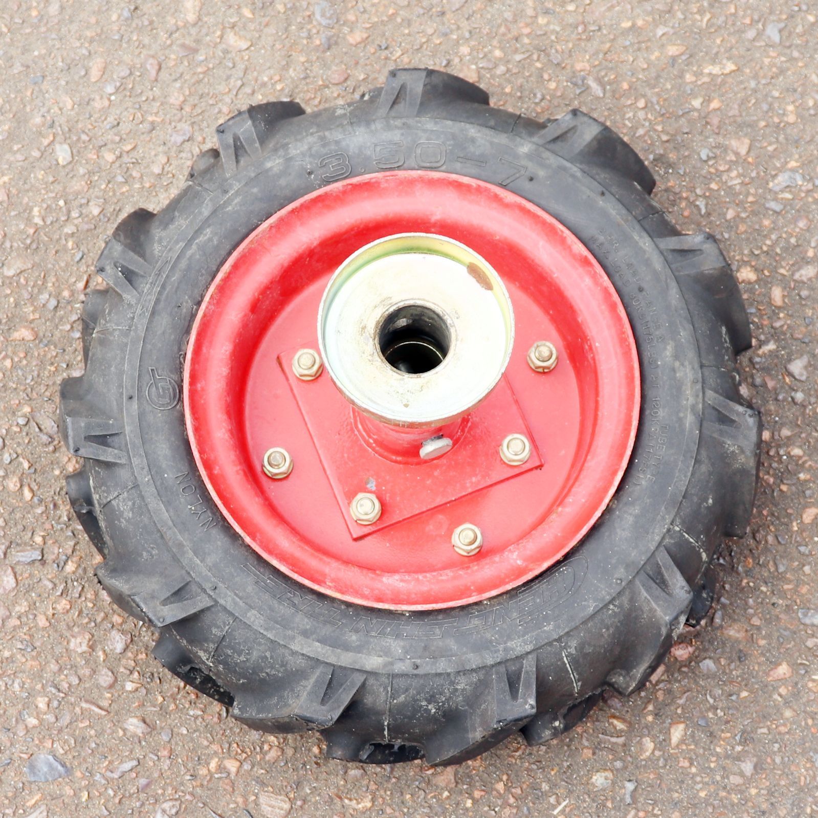 新潟発 管理機用タイヤ ホイールセット 中古 3.50-7 耕運機 耕うん機