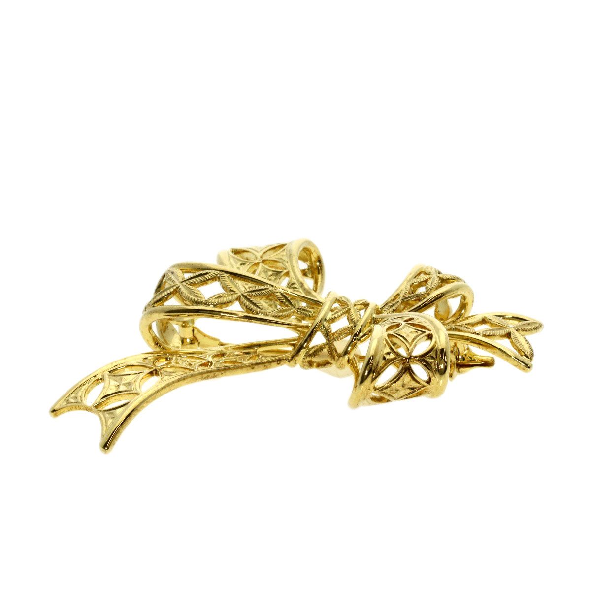 MIKIMOTO リボンモチーフ ブローチ MIKIMOTO ミキモト リボンモチーフ ブローチ K18YG レディース