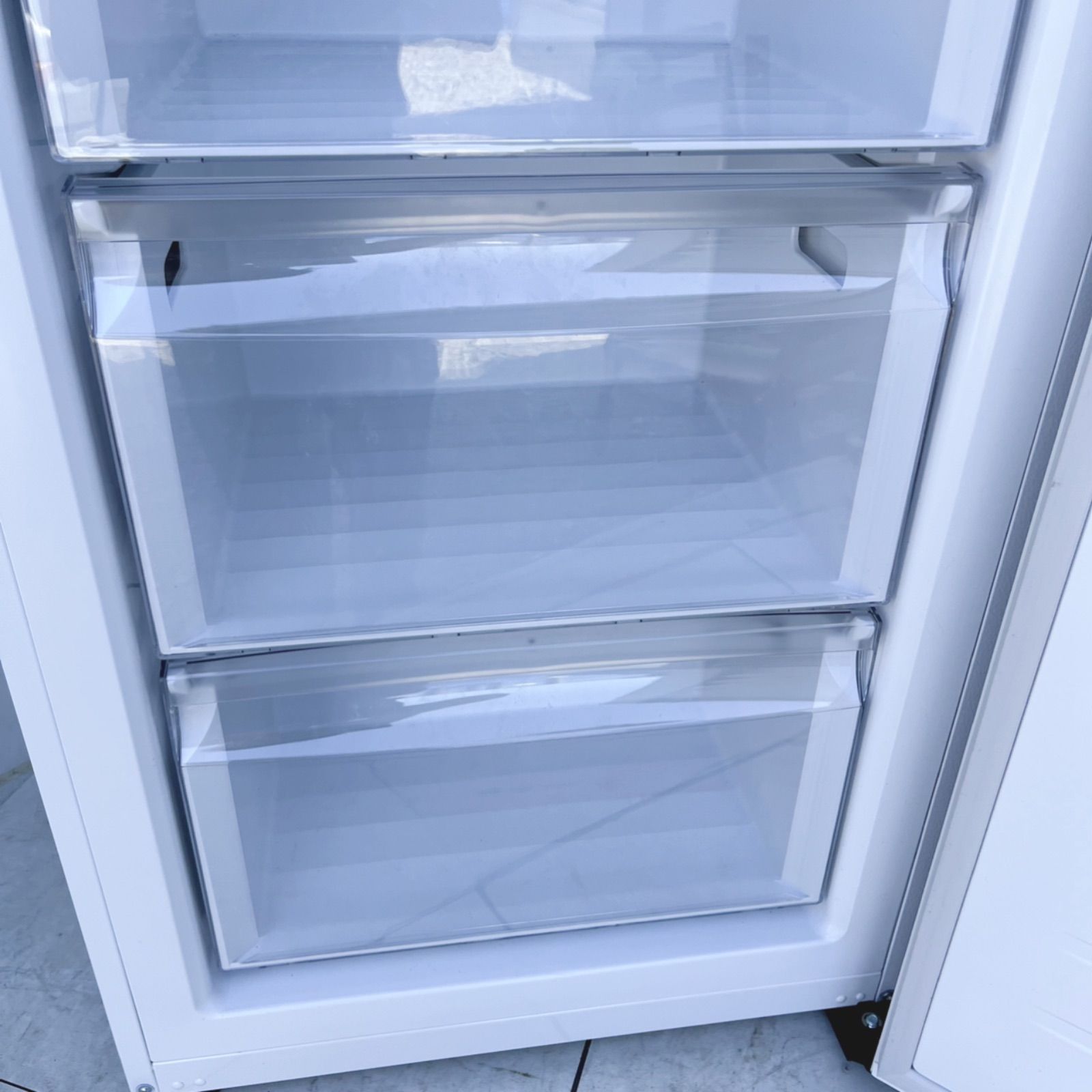 取付無料！タッチパネル搭載クリアホワイト大容量前開きワンドア冷凍庫！洗濯機 取付無料！タッチパネル搭載クリアホワイト大容量前開きワンドア
