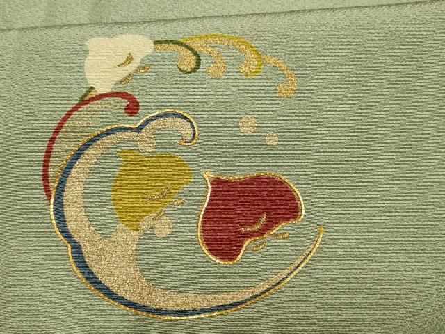 平和屋着物▽ファッションデザイナー 花井幸子 訪問着 単衣 駒刺繍