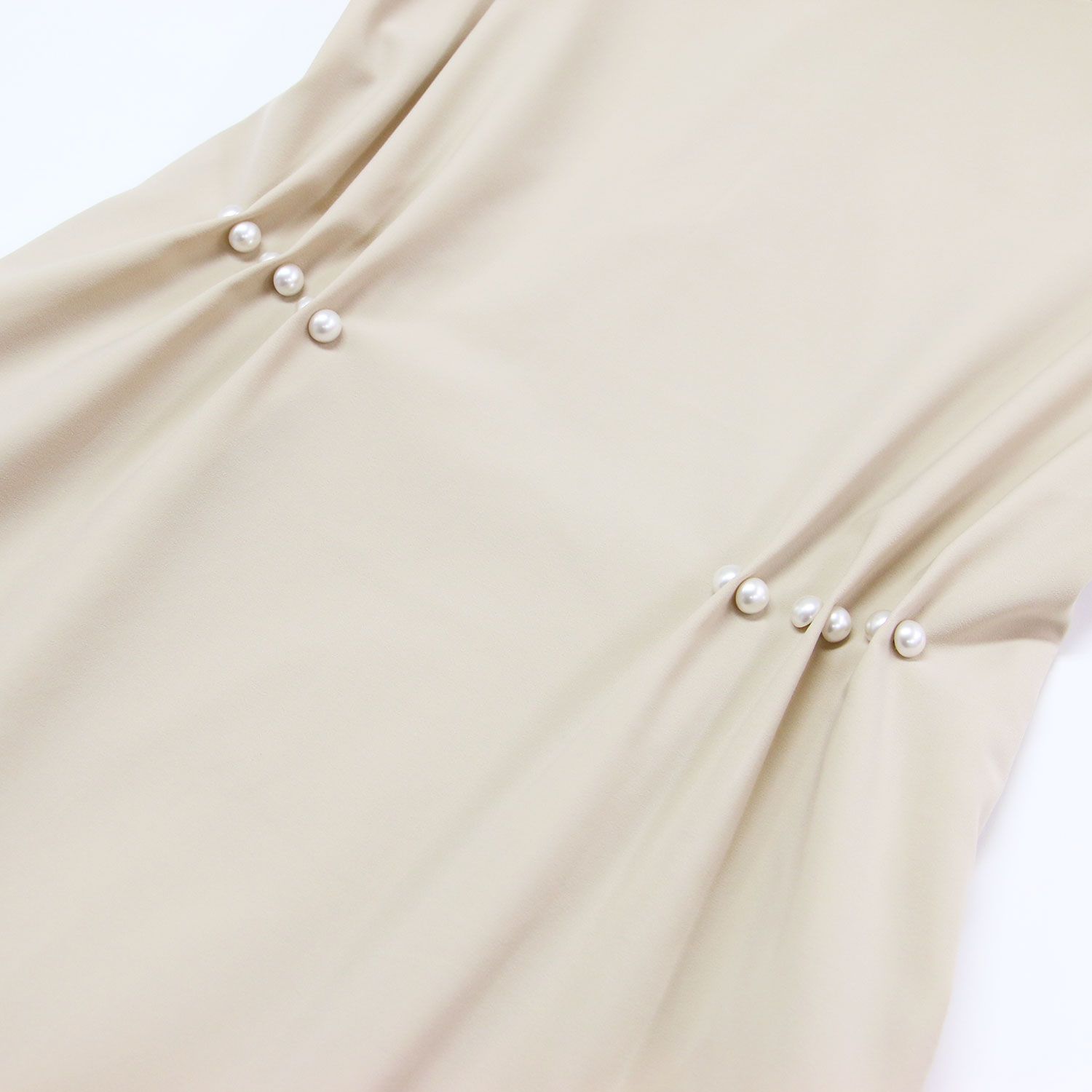 美品】Rene ルネ ワンピース ベージュ サイズ:34(XS) | パール タック