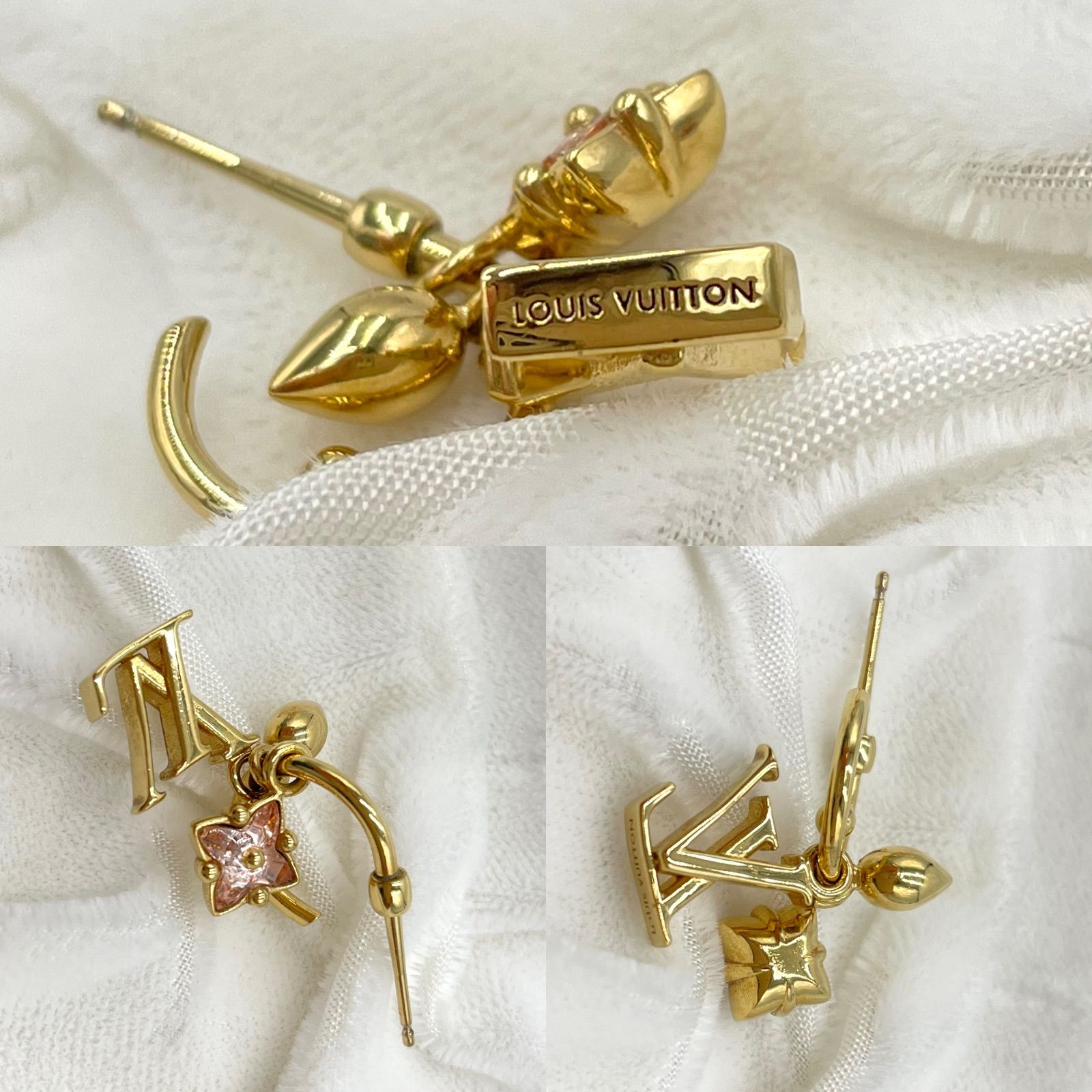 ルイヴィトン　クリアゴールドフープピアス 未使用品】ルイヴィトン⭐︎フープピアス⭐︎クリア×ゴールド
