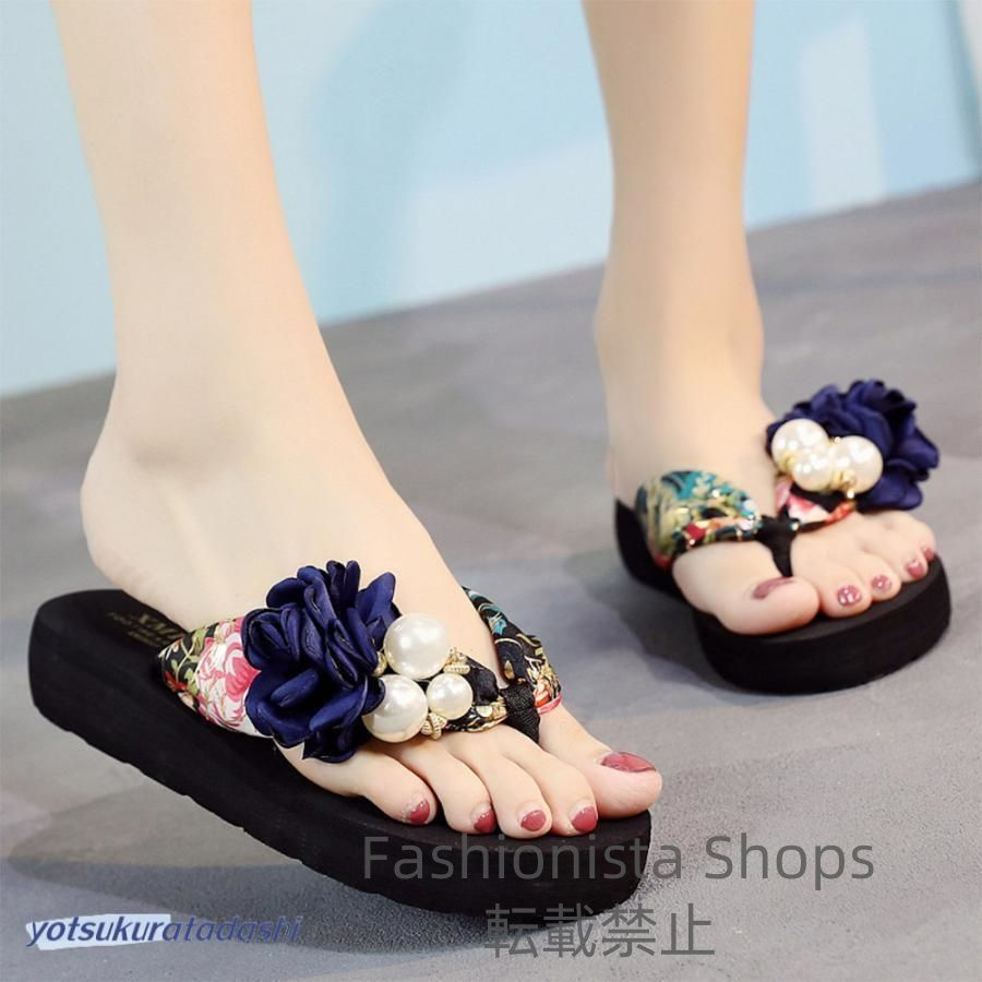 新品　JUDY AND MARY　浮き輪　ビーチサンダル　バッグ メッシュフラットトングサンダル 8270 （ブルー） -モードカオリ