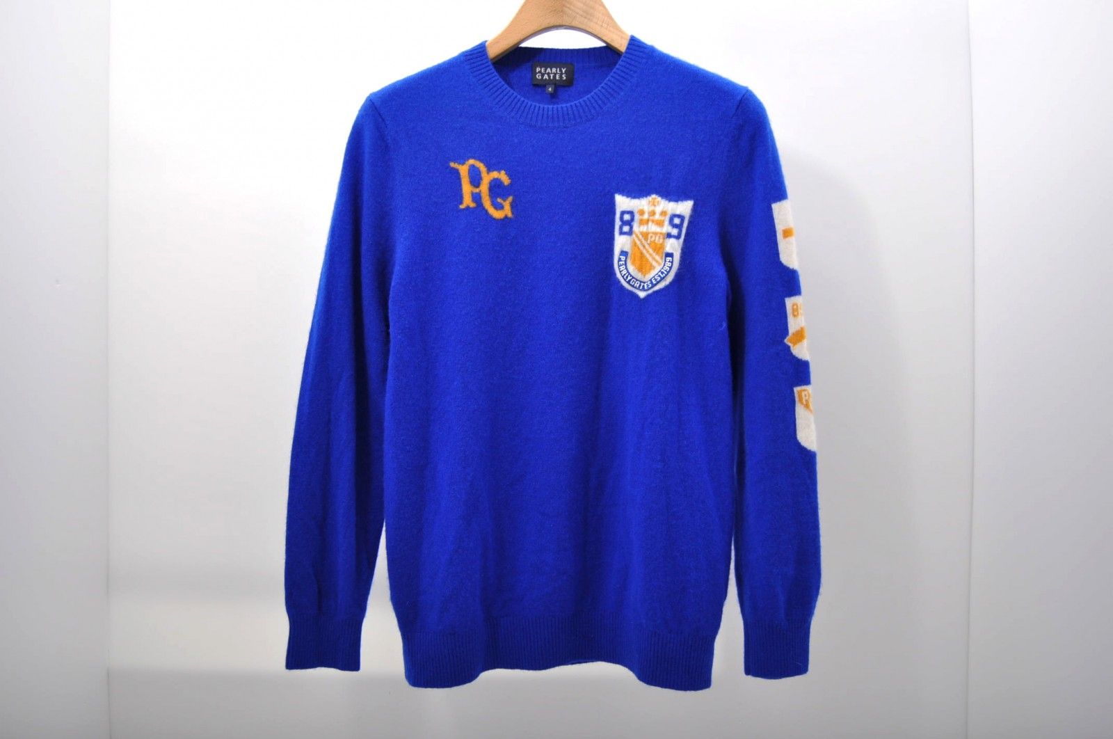 美品　パーリーゲイツ　メンズ　ニット　カシミヤ　4 中古 メンズ パーリーゲイツ PEARLY GATES セーター 4(M) 青