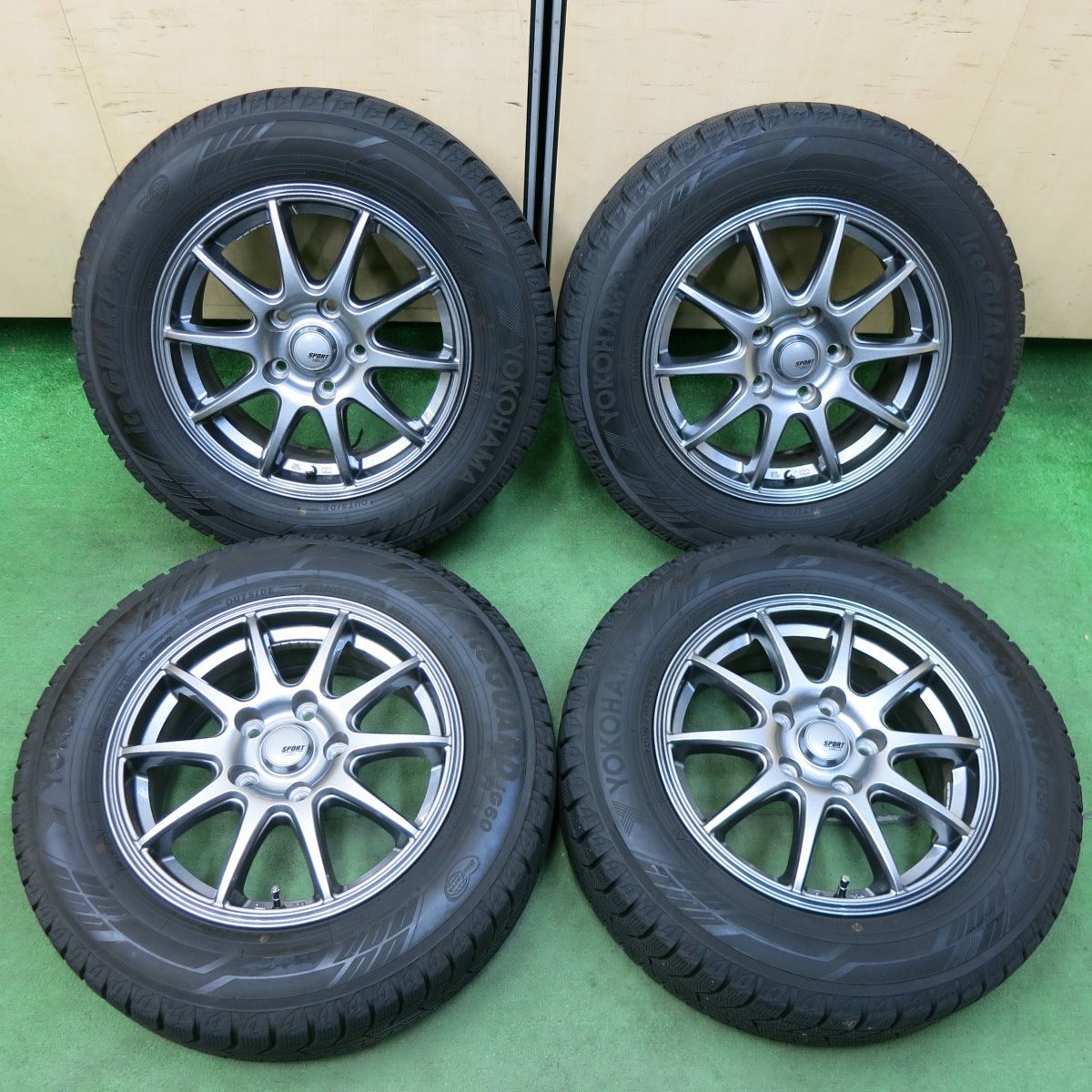 送料無料 195/65R15 ヨコハマ IG60 SPORT ABELIA 15インチ 6.0J +45 5H114 中古 スタッドレス ホイール 2022年製 セレナ 伊勢