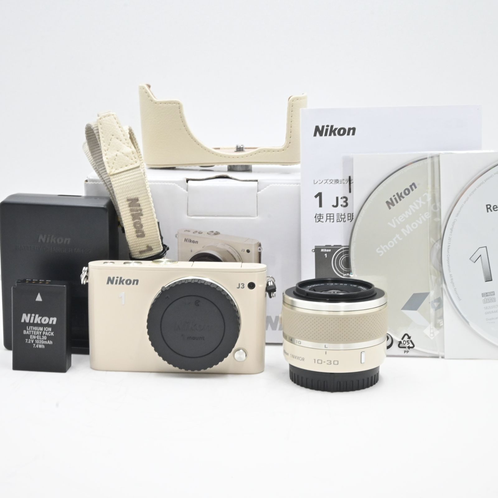 Nikon ミラーレス一眼 Nikon 1 J3 標準ズームレンズキット1 NIKKOR VR 10-30mm f|3.5-5.6付属 ベージュ N1J3HLKBG