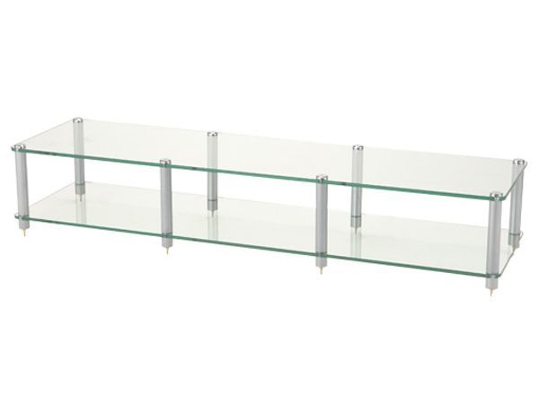 XWL02GS 幅1667mm高さ292mm 6mm 6mmの合わせ防弾ガラスのオーディオラック 支柱シルバー XWLシリーズ Sound Magic サウンドマジック