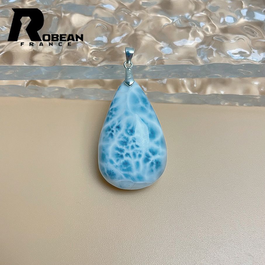 上級 EU製 定価12万円 ROBEAN ラリマーペンダント パワーストーン アクセサリー 天然石 お守り プレゼント 約31.4*19.4*10.9mm Y618139