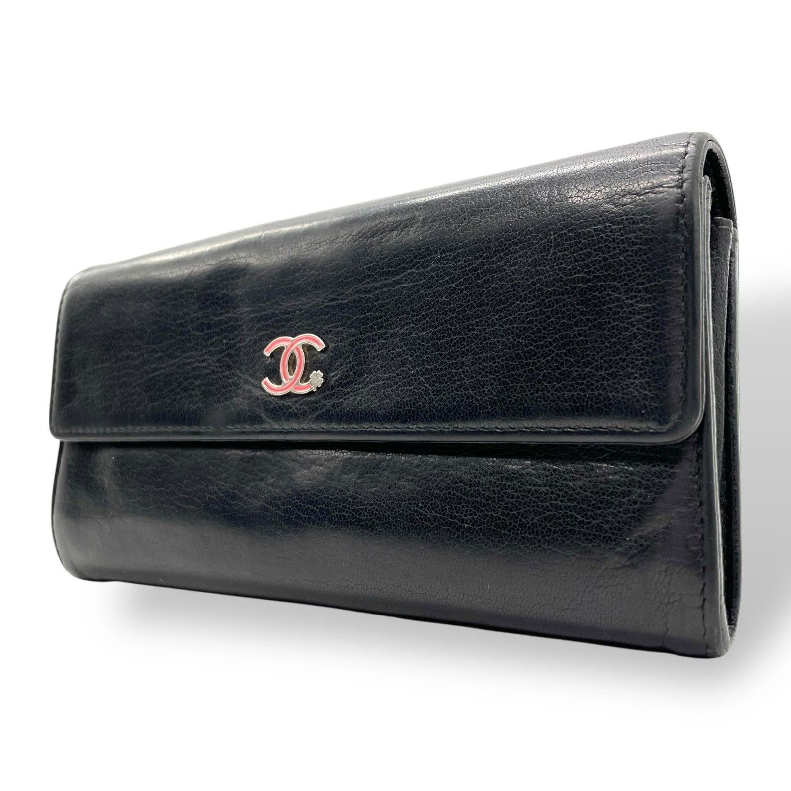 CHANEL シャネル ココマーク ラッキーフラワー クローバー 二つ折り 長  