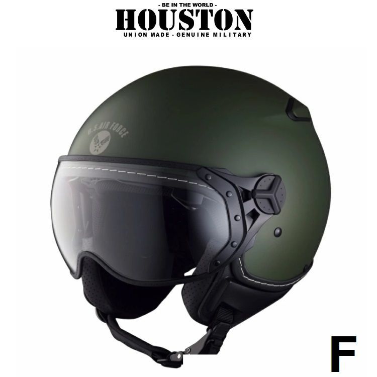 HOUSTON ヒューストン HTVH-2401 パイロットタイプヘルメット F(57-59cm) マットカーキ インナーシールド装備 - メルカリ