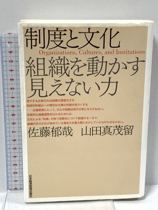 制度と文化: 組織を動かす見えない力 日経BPマーケティング(日本経済新聞出版 佐藤 郁哉