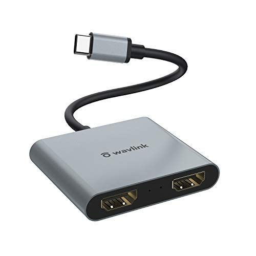 WAVLINK USB type-C-デュアル HDMI アダプター 4Kミニドッキングステーション/2x4K @30Hz/1x4K60Hz