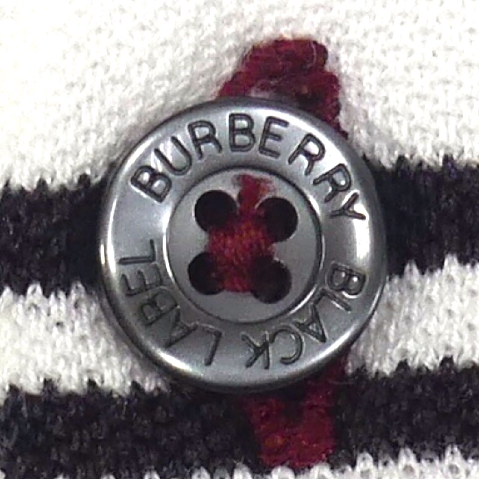 バーバリー ブラックレーベル ボーダー ホースロゴ 刺繍 ポロシャツ ブラック BURBERRY - BURBERRY バーバリー BLACK LABEL ブラックレーベル