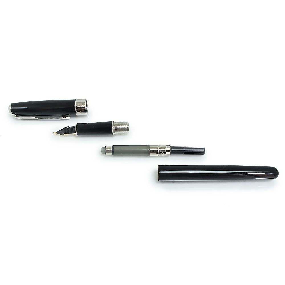 パーカー ソネット SONNET 万年筆 ペン先:18K 750 ブラック 黒 シルバー ゴールド金具 PARKER（中古） - メルカリ