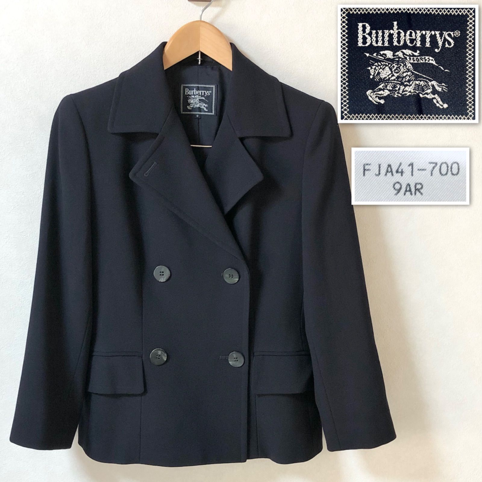 □極上美品□Burberrys バーバリー ダブルテーラードジャケット ウール 