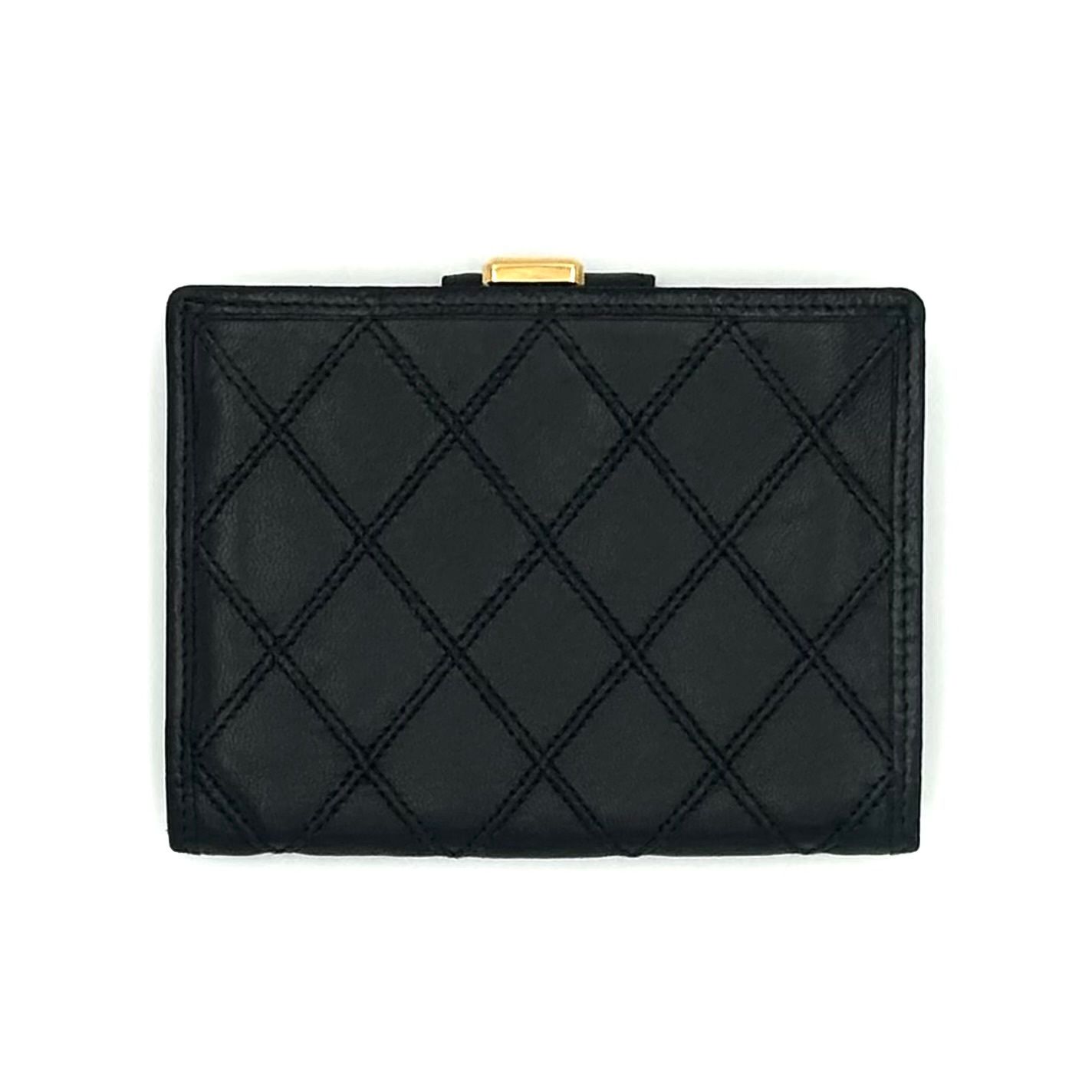 美品】 CHANEL シャネル ビコローレ マトラッセ 二つ折り財布 がま口