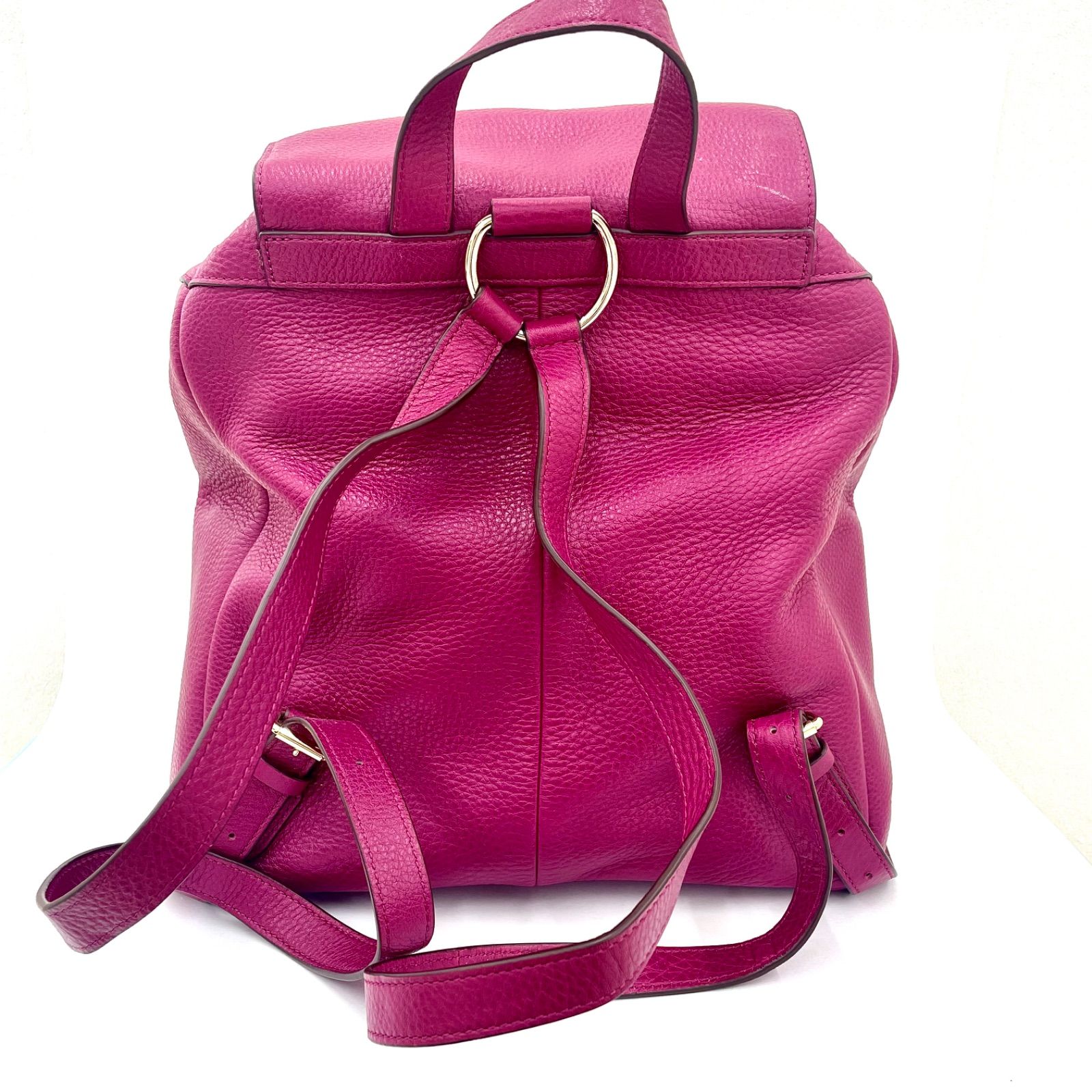 COACH パープルレザーリュック
